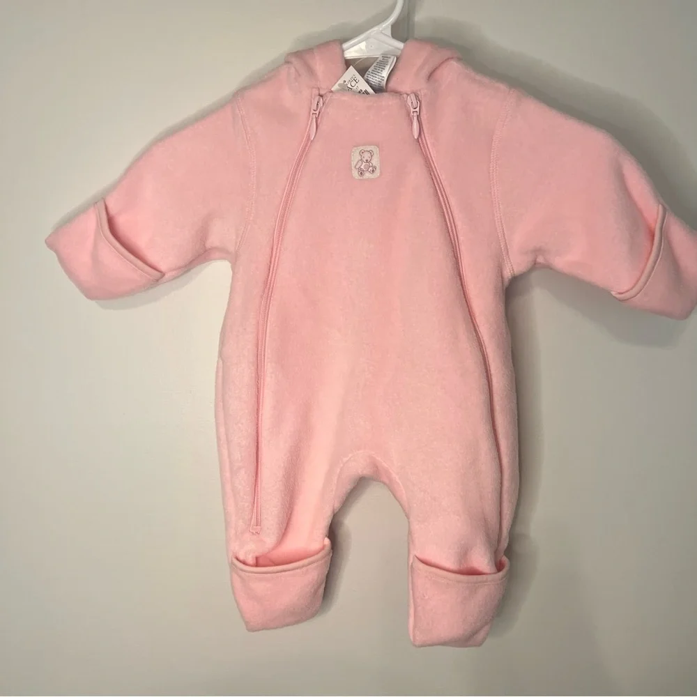The Children’s Place Baby Girl NWT Pink Fleece Bunting Snowsuit 0-3M‎ Y2K Style
